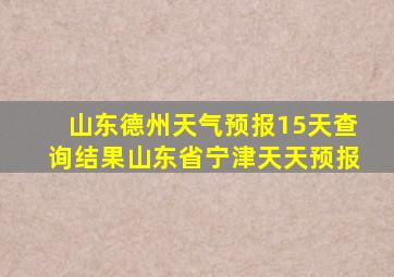 山东德州天气预报15天查询结果山东省宁津天天预报
